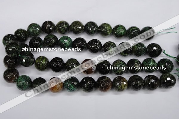 CAG4857 15 inches 18mm faceted round dragon veins agate beads