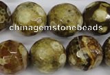 CAG4867 15 inches 18mm faceted round dragon veins agate beads