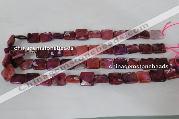 CAG4874 15 inches 14*14mm faceted square fire crackle agate beads