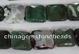 CAG4876 15 inches 14*14mm faceted square fire crackle agate beads