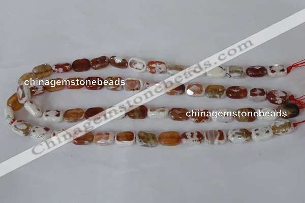 CAG4879 15 inches 10*14mm faceted rectangle fire crackle agate beads