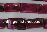 CAG4880 15 inches 13*18mm faceted rectangle fire crackle agate beads