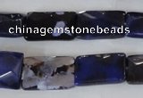 CAG4881 15 inches 13*18mm faceted rectangle fire crackle agate beads