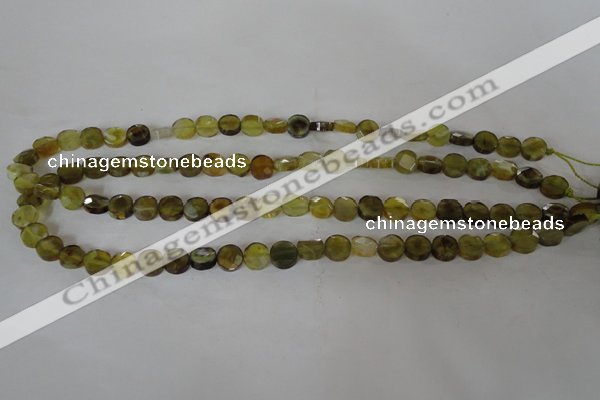 CAG4890 15 inches 8mm faceted coin fire crackle agate beads