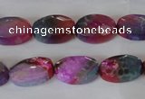 CAG4894 15 inches 10*14mm faceted oval fire crackle agate beads