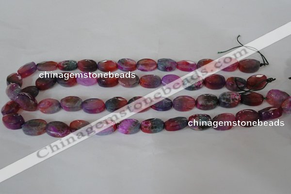 CAG4894 15 inches 10*14mm faceted oval fire crackle agate beads