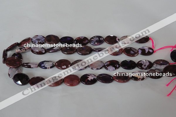 CAG4896 15 inches 13*18mm faceted oval fire crackle agate beads