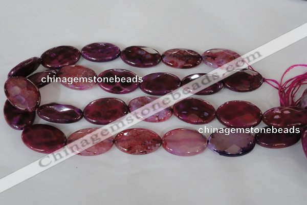 CAG4899 15 inches 20*30mm faceted oval fire crackle agate beads