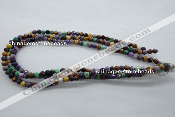 CAG4900 15.5 inches 6mm faceted round dyed white agate beads