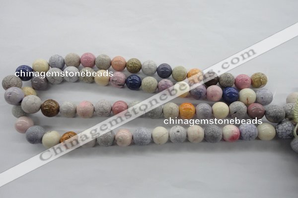 CAG4925 15.5 inches 12mm round dyed white agate beads