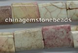 CAG4928 15.5 inches 16*20mm rectangle dyed white agate beads