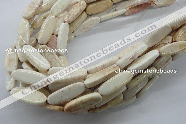 CAG4929 15.5 inches 10*30mm oval dyed white agate beads