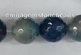 CAG5008 15.5 inches 18mm faceted round agate gemstone beads wholesale