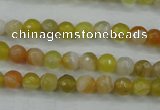 CAG5101 15.5 inches 6mm faceted round line agate beads wholesale