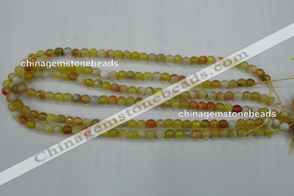 CAG5101 15.5 inches 6mm faceted round line agate beads wholesale