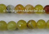 CAG5103 15.5 inches 10mm faceted round line agate beads wholesale