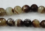 CAG5107 15.5 inches 8mm faceted round line agate beads wholesale