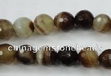 CAG5107 15.5 inches 8mm faceted round line agate beads wholesale