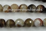 CAG5108 15.5 inches 10mm faceted round line agate beads wholesale