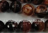 CAG5115 15.5 inches 14mm faceted round line agate beads wholesale