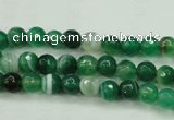 CAG5120 15.5 inches 4mm faceted round line agate beads wholesale