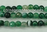 CAG5121 15.5 inches 6mm faceted round line agate beads wholesale