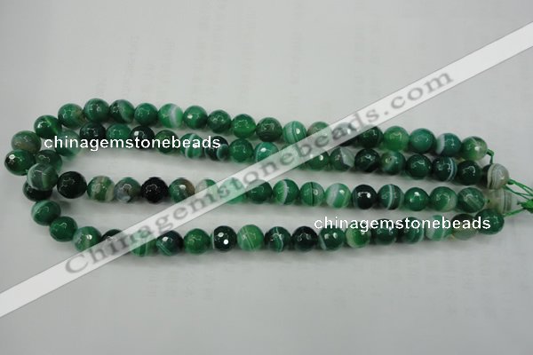 CAG5122 15.5 inches 8mm faceted round line agate beads wholesale