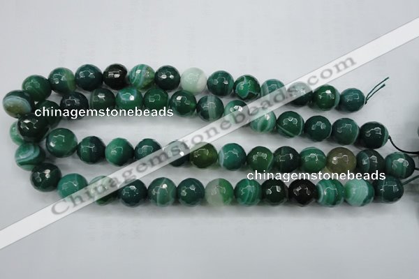 CAG5124 15.5 inches 12mm faceted round line agate beads wholesale