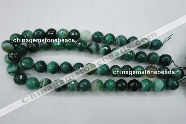 CAG5125 15.5 inches 14mm faceted round line agate beads wholesale