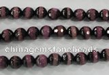 CAG5138 15 inches 6mm faceted round tibetan agate beads wholesale