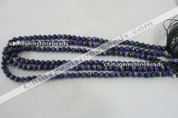 CAG5139 15 inches 6mm faceted round tibetan agate beads wholesale