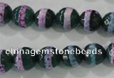 CAG5146 15 inches 10mm faceted round tibetan agate beads wholesale