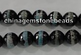 CAG5147 15 inches 10mm faceted round tibetan agate beads wholesale