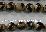 CAG5160 15 inches 10mm faceted round tibetan agate beads wholesale