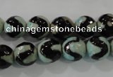 CAG5161 15 inches 10mm faceted round tibetan agate beads wholesale