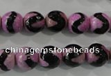 CAG5162 15 inches 10mm faceted round tibetan agate beads wholesale