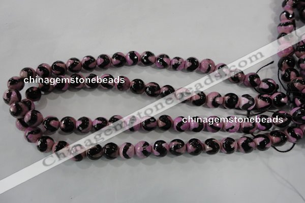 CAG5162 15 inches 10mm faceted round tibetan agate beads wholesale