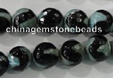 CAG5165 15 inches 12mm faceted round tibetan agate beads wholesale