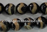 CAG5168 15 inches 14mm faceted round tibetan agate beads wholesale