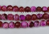 CAG5181 15 inches 6mm faceted round fire crackle agate beads