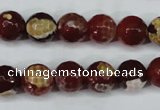 CAG5188 15 inches 10mm faceted round fire crackle agate beads