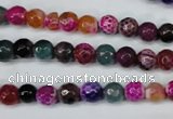 CAG5191 15 inches 6mm faceted round fire crackle agate beads