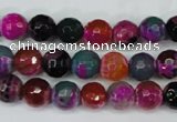 CAG5192 15 inches 8mm faceted round fire crackle agate beads