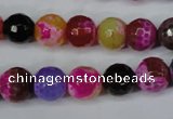 CAG5193 15 inches 10mm faceted round fire crackle agate beads