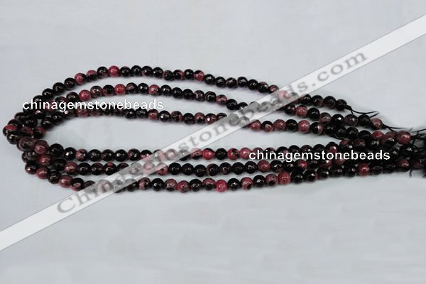 CAG5197 15 inches 6mm faceted round fire crackle agate beads