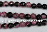 CAG5203 15 inches 6mm faceted round fire crackle agate beads