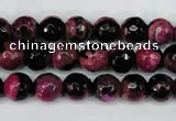 CAG5204 15 inches 8mm faceted round fire crackle agate beads