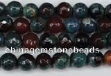 CAG5211 15 inches 8mm faceted round fire crackle agate beads