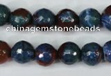 CAG5217 15 inches 10mm faceted round fire crackle agate beads