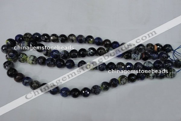 CAG5223 15 inches 10mm faceted round fire crackle agate beads